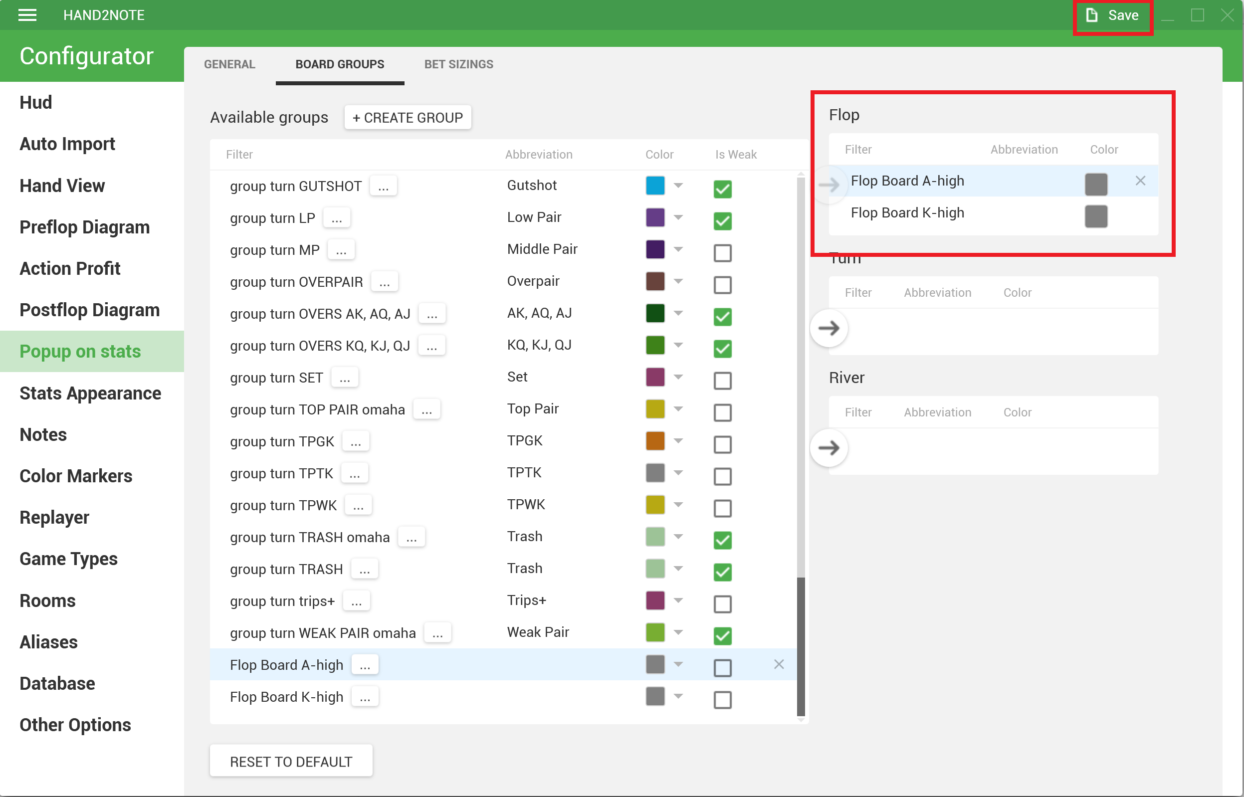 Add boards to the Flop config