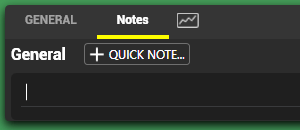 Default popup notes tab