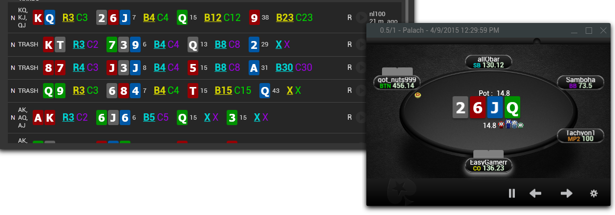 Stat info replay a hand