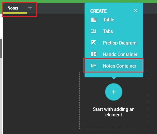 Add notes container to popup