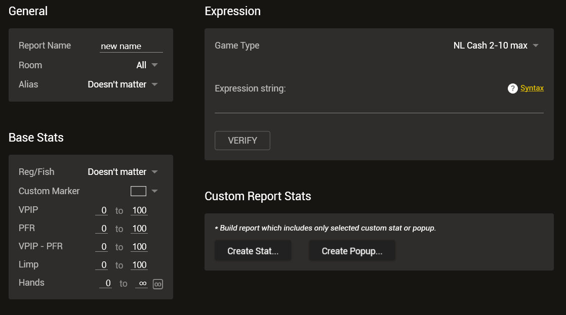 Range Research parameters